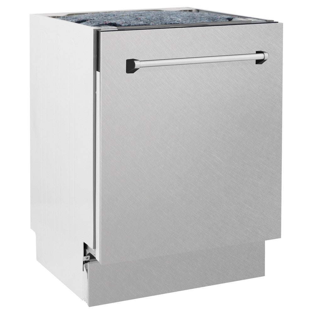 ZLINE 24 in. Tallac Series 3rd Rack Dishwasher with Fingerprint Resistant Stainless Steel Panel and Traditional Handle 51dBa (DWV-SN-24)