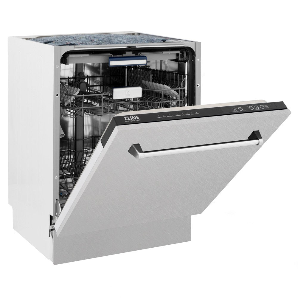 ZLINE 24 in. Tallac Series 3rd Rack Dishwasher with Fingerprint Resistant Stainless Steel Panel and Traditional Handle 51dBa (DWV-SN-24)