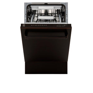 ZLINE 18 in. Tallac Series 3rd Rack Top Control Dishwasher with a Stainless Steel Tub with Oil-Rubbed Bronze Panel, 51dBa (DWV-ORB-18)