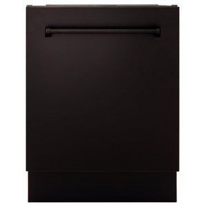 ZLINE 24 in. Tallac Series 3rd Rack Dishwasher with Oil-Rubbed Bronze Panel and Traditional Handle, 51dBa (DWV-ORB-24)