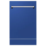 ZLINE 18 in. Tallac Series 3rd Rack Top Control Dishwasher with a Stainless Steel Tub with Blue Matte Panel, 51dBa (DWV-BM-18)