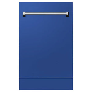 ZLINE 18 in. Tallac Series 3rd Rack Top Control Dishwasher with a Stainless Steel Tub with Blue Matte Panel, 51dBa (DWV-BM-18)