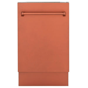 ZLINE 18 in. Tallac Series 3rd Rack Top Control Dishwasher with a Stainless Steel Tub with Copper Panel, 51dBa (DWV-C-18)