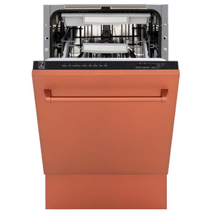 ZLINE 18 in. Tallac Series 3rd Rack Top Control Dishwasher with a Stainless Steel Tub with Copper Panel, 51dBa (DWV-C-18)