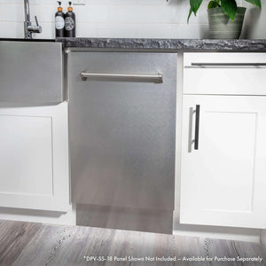 ZLINE 18 in. Tallac Series 3rd Rack Top Control Dishwasher in Custom Panel Ready with Stainless Steel Tub, 51dBa (DWV-18)