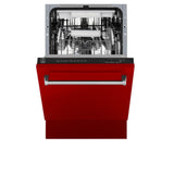 ZLINE 18 in. Tallac Series 3rd Rack Top Control Dishwasher with a Stainless Steel Tub with Red Gloss Panel, 51dBa (DWV-RG-18)