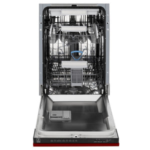 ZLINE 18 in. Tallac Series 3rd Rack Top Control Dishwasher with a Stainless Steel Tub with Red Gloss Panel, 51dBa (DWV-RG-18)