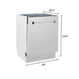 ZLINE Kitchen Package with Refrigeration, 36 in. Stainless Steel Rangetop, 30 in. Range Hood, 30 in. Single Wall Oven and 24 in. Tall Tub Dishwasher (5KPR-RTRH30-AWSDWV)