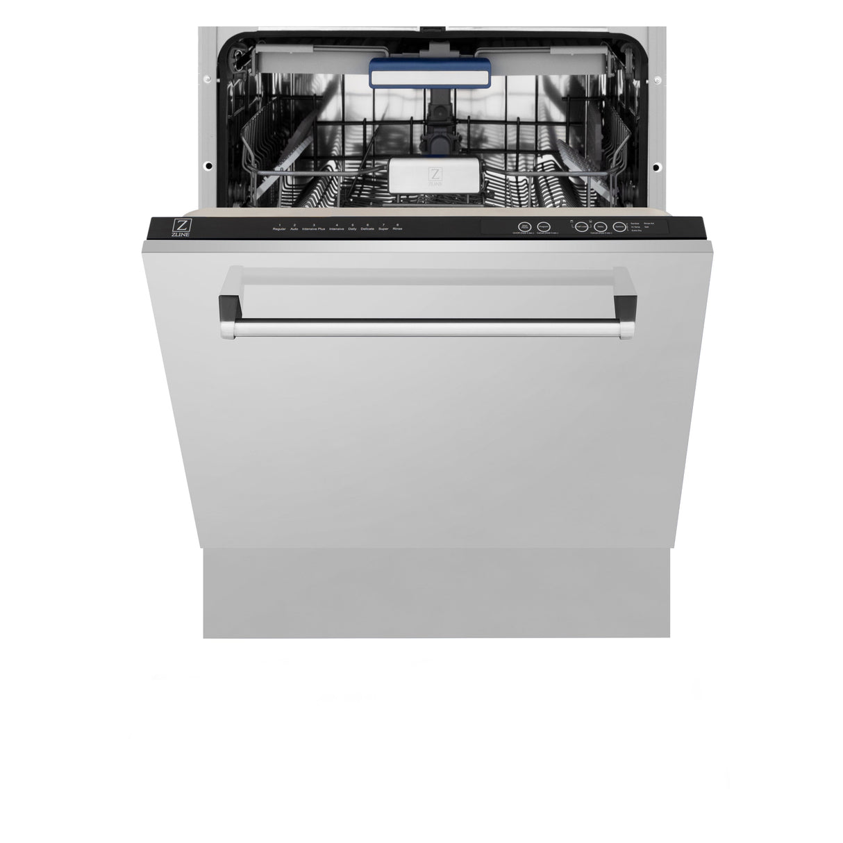ZLINE Kitchen Package with Refrigeration, 48" Stainless Steel Dual Fuel Range, 48" Range Hood, Microwave Drawer, 24" Tall Tub Dishwasher and Beverage Fridge (6KPR-RARH48-MWDWV-RBV)