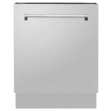 ZLINE 48 in. Kitchen Package with Stainless Steel Dual Fuel Range, Range Hood, Microwave Drawer and Tall Tub Dishwasher (4KP-RARH48-MWDWV)