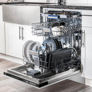 ZLINE 30 in. Kitchen Package with Stainless Steel Dual Fuel Range, Range Hood, Microwave Drawer and Tall Tub Dishwasher (4KP-RARH30-MWDWV)