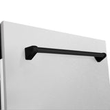 ZLINE Autograph Edition 24 in. 3rd Rack Top Control Tall Tub Dishwasher in Fingerprint Resistant Stainless Steel with Matte Black Accent Handle, 51dBa (DWVZ-SN-24-MB)