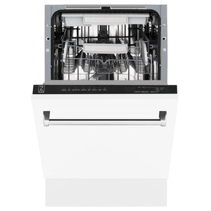 ZLINE 18 in. Tallac Series 3rd Rack Top Control Dishwasher with White Matte Panel, 51dBa (DWV-WM-18)
