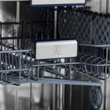 ZLINE 24 in. Tallac Series 3rd Rack Dishwasher with White Matte Panel and Traditional Handle, 51dBa (DWV-WM-24)