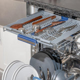ZLINE 24 in. Tallac Series 3rd Rack Dishwasher with White Matte Panel and Traditional Handle, 51dBa (DWV-WM-24)