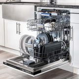 ZLINE 24 in. Tallac Series 3rd Rack Dishwasher with White Matte Panel and Traditional Handle, 51dBa (DWV-WM-24)