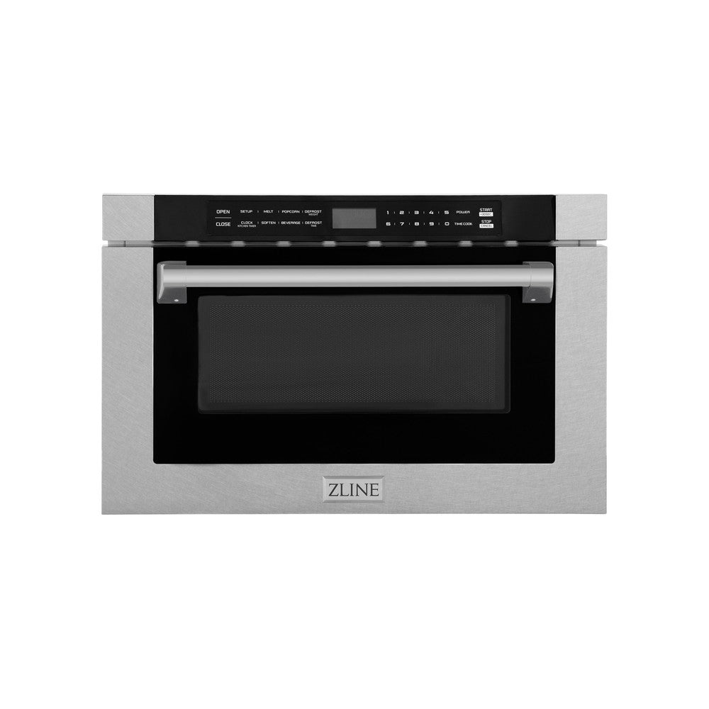 ZLINE 24 in. 1.2 cu. ft. Built-in Microwave Drawer with a Traditional Handle in Fingerprint Resistant Stainless Steel (MWD-1-SS-H)