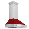 ZLINE 36 in. Fingerprint Resistant Satin Stainless Steel Range Hood (8654SNX-36) Red Gloss