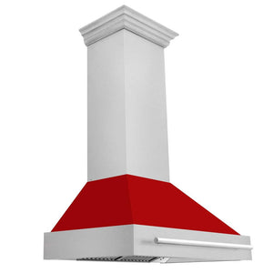ZLINE 36 in. Fingerprint Resistant Satin Stainless Steel Range Hood (8654SNX-36) Red Matte