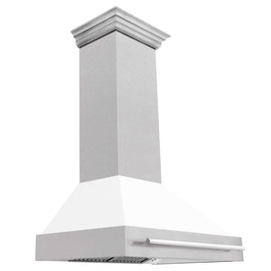 ZLINE 36 in. Fingerprint Resistant Satin Stainless Steel Range Hood (8654SNX-36) White Matte