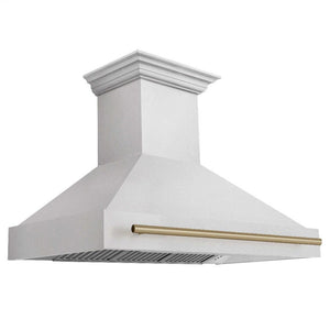 ZLINE Autograph Edition 48 in. Fingerprint Resistant Satin Stainless Steel Range Hood (8654SNZ-48) Champagne Bronze