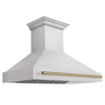 ZLINE Autograph Edition 48 in. Fingerprint Resistant Satin Stainless Steel Range Hood (8654SNZ-48) Champagne Bronze