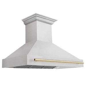 ZLINE Autograph Edition 48 in. Fingerprint Resistant Satin Stainless Steel Range Hood (8654SNZ-48) Polished Gold