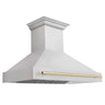 ZLINE Autograph Edition 48 in. Fingerprint Resistant Satin Stainless Steel Range Hood (8654SNZ-48) Polished Gold