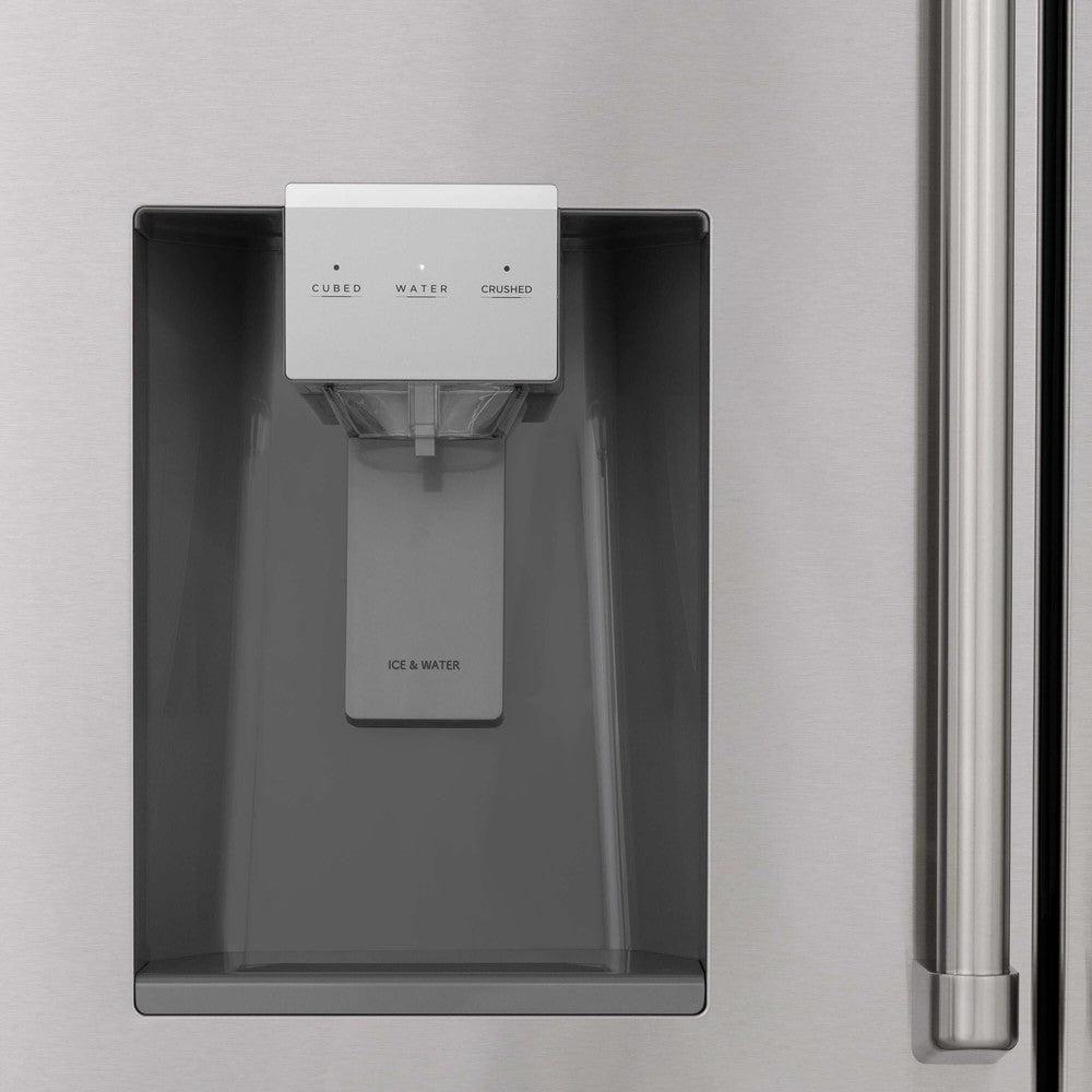 ZLINE Autograph Edition 48 in. Kitchen Package with Stainless Steel Dual Fuel Range, Range Hood, Dishwasher and Refrigerator Including External Water Dispenser with Polished Gold Accents (4AKPR-RARHDWM48-G)
