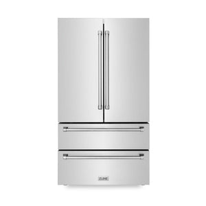 ZLINE Kitchen Package with Refrigerator, 30 in. Stainless Steel Gas Range, 30 in. Convertible Vent Range Hood and 24 in. Tall Tub Dishwasher (4KPR-SGRRH30-DWV)