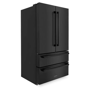 ZLINE Kitchen Package with Black Stainless Steel Refrigerator, 30 in. Dual Fuel Range and 30 in. Traditional Over the Range Microwave (3KPR-RABOTRH30)