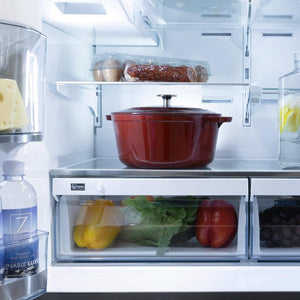 ZLINE 36 in. 21.6 cu. ft Freestanding French Door Fingerprint Resistant Refrigerator with External Water and Ice Dispenser in Stainless Steel (RFM-W-36)