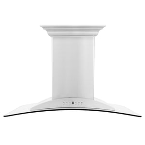 ZLINE Island Mount Range Hood in Stainless Steel with Built-in CrownSound Bluetooth Speakers (GL9iCRN-BT)