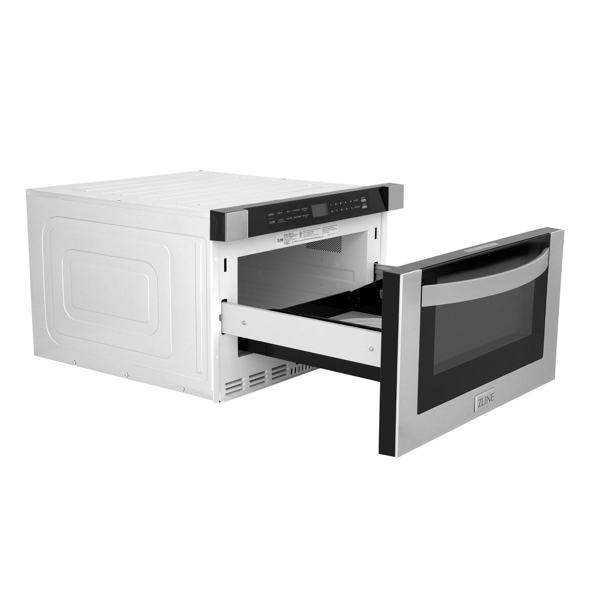 ZLINE Kitchen Package with Refrigeration, 48" Stainless Steel Dual Fuel Range, 48" Range Hood, Microwave Drawer, 24" Tall Tub Dishwasher and Beverage Fridge (6KPR-RARH48-MWDWV-RBV)