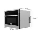 ZLINE Stainless Steel 24 in. Built-in Convection Microwave Oven and 30 in. Single Wall Oven with Self Clean (2KP-MW24-AWS30)