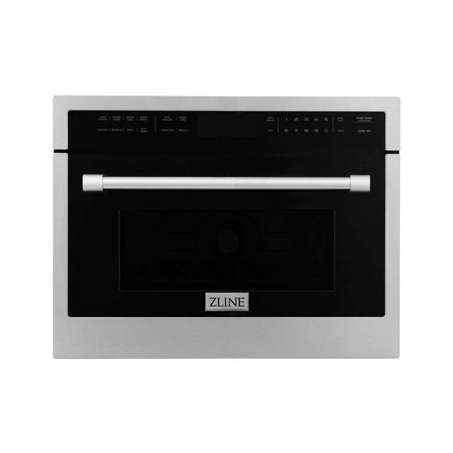 ZLINE 24 in. Stainless Steel Built-in Convection Microwave Oven with Speed and Sensor Cooking (MWO-24) Front View Door Closed