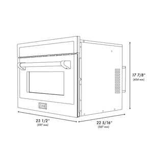 ZLINE Autograph Edition 24 in. 1.6 cu ft. Built-in Convection Microwave Oven in Stainless Steel with Champagne Bronze Accents (MWOZ-24-CB)