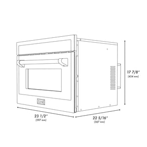 ZLINE Autograph Edition 24 in. 1.6 cu ft. Built-in Convection Microwave Oven in Fingerprint Resistant Stainless Steel with Champagne Bronze Accents (MWOZ-24-SS-CB)