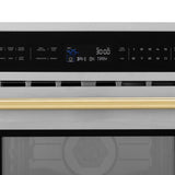 ZLINE Autograph Edition 30 in. 1.6 cu ft. Built-in Convection Microwave Oven in Stainless Steel with Polished Gold Accents (MWOZ-30-G)