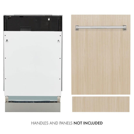 ZLINE 18 in. Tallac Series 3rd Rack Top Control Dishwasher in Custom Panel Ready with Stainless Steel Tub, 51dBa (DWV-18)