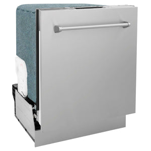 ZLINE 30 in. Kitchen Package with Stainless Steel Dual Fuel Range, Range Hood, Microwave Drawer and Classic Dishwasher (4KP-RARH30-MWDW)
