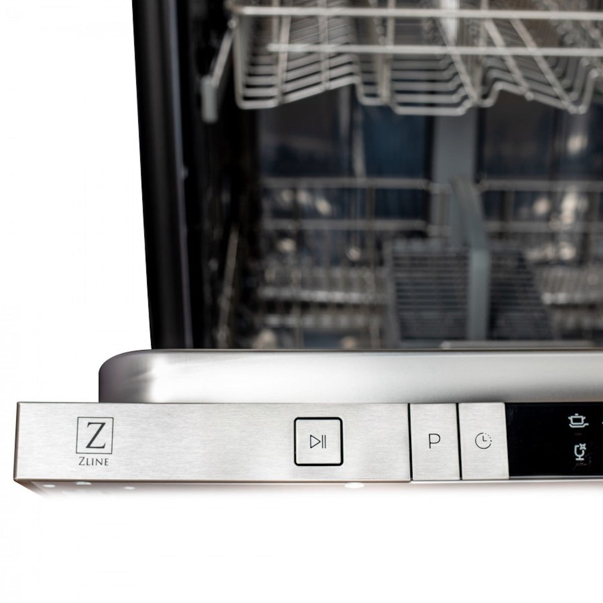 ZLINE 24 in. Top Control Dishwasher in Fingerprint Resistant Stainless Steel and Modern Style Handle, 52dBa (DW-SN-24)