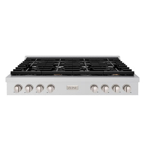 ZLINE 48 in. Paramount Gas Rangetop with 8 Burners and Porcelain Cooktop in Stainless Steel (SRT48)