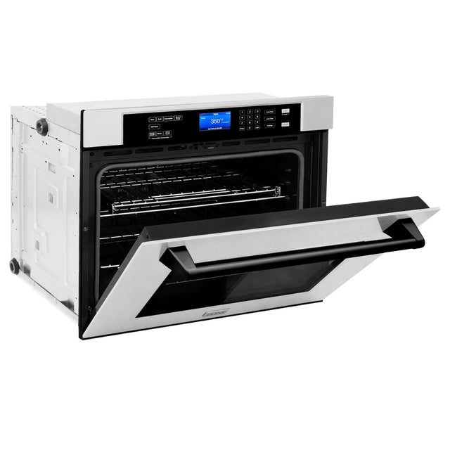 ZLINE Autograph Edition 30 in. Electric Single Wall Oven with Self Clean and True Convection in Stainless Steel and Matte Black Accents (AWSZ-30-MB)