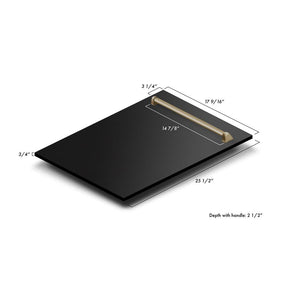 ZLINE Autograph Edition 18 in. Compact 3rd Rack Top Control Dishwasher in Black Stainless Steel with Champagne Bronze Accent Handle, 51dBa (DWVZ-BS-18-CB)