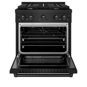 ZLINE 30 in. 4.2 cu. ft. 4 Burner Gas Range with Convection Gas Oven in Black Stainless Steel (SGRB-30)