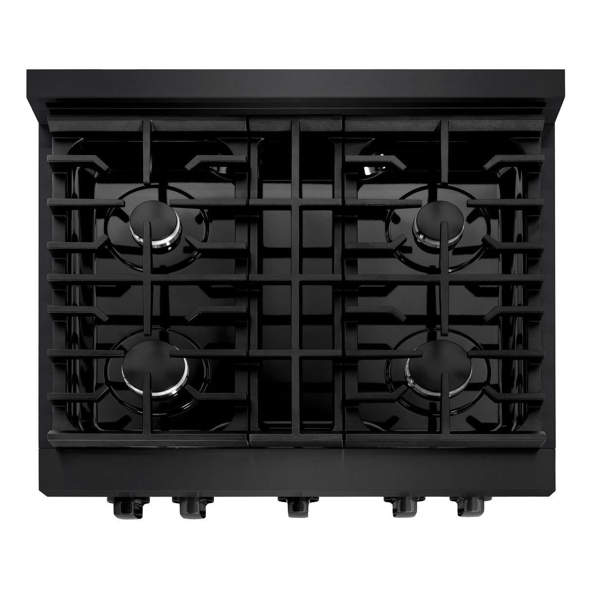 ZLINE 30 in. 4.2 cu. ft. 4 Burner Gas Range with Convection Gas Oven in Black Stainless Steel (SGRB-30)