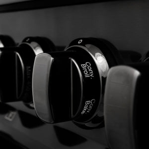 ZLINE 48 in. 6.0 cu. ft. Legacy Dual Fuel Range with Gas Cooktop and 2 Electric Ovens in Black Stainless Steel with Brass Burners (RAB-BR-48)