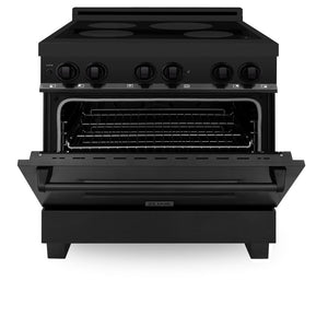 ZLINE 36 in. 4.6 cu. ft. Legacy Induction Range with 5 Element Cooktop and Electric Oven in Black Stainless Steel (RAIND-BS-36)