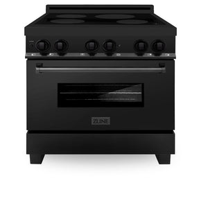 ZLINE 36 in. 4.6 cu. ft. Legacy Induction Range with 5 Element Cooktop and Electric Oven in Black Stainless Steel (RAIND-BS-36)